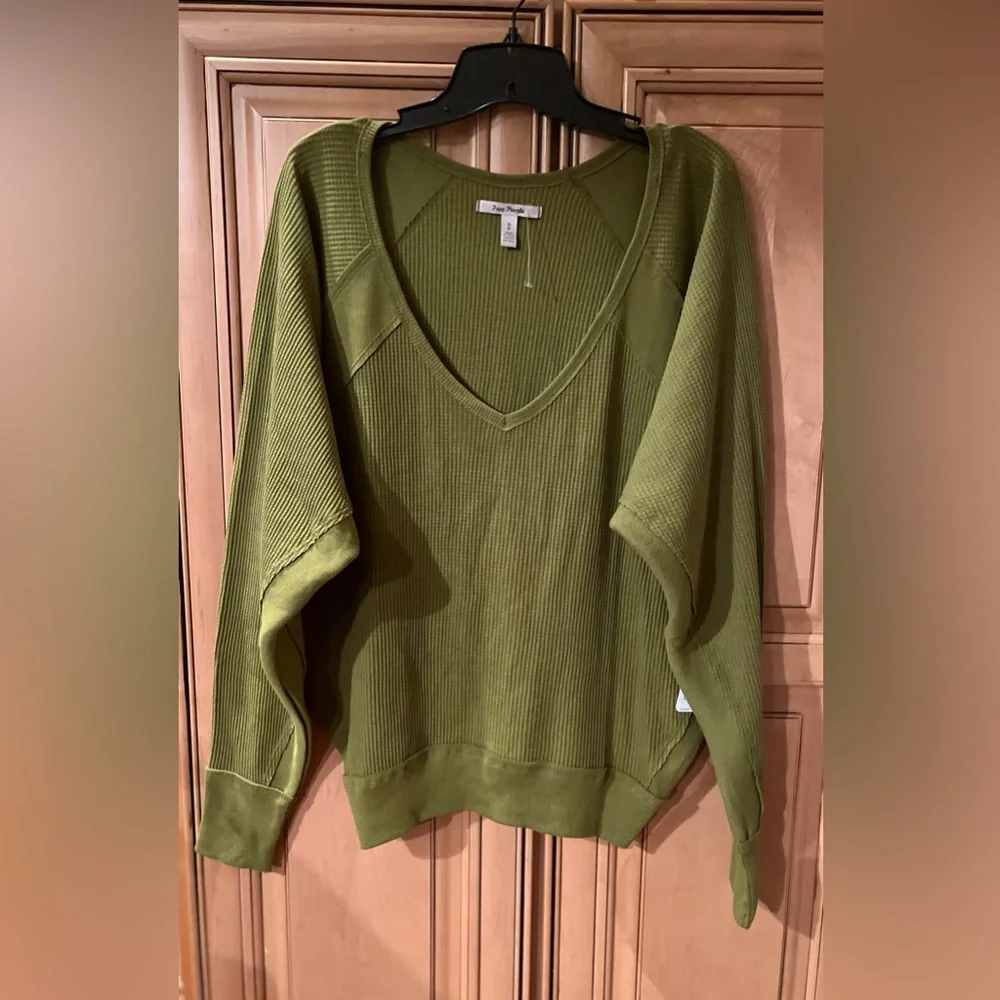 NWT Free People Santa Clara Oversized Thermal Shirt